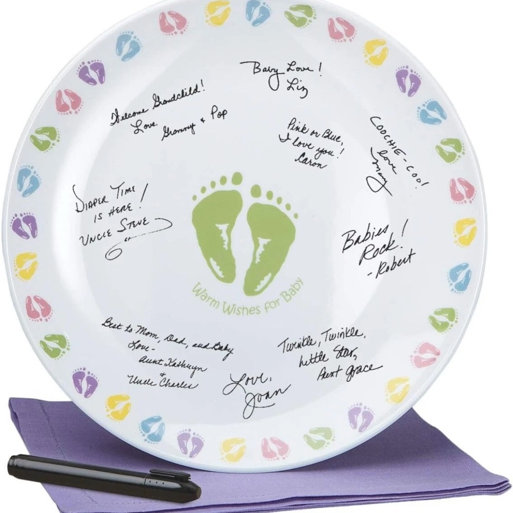 Simplicity 'Warm Wishes for Baby' Baby Shower Autograph Plate, 12''